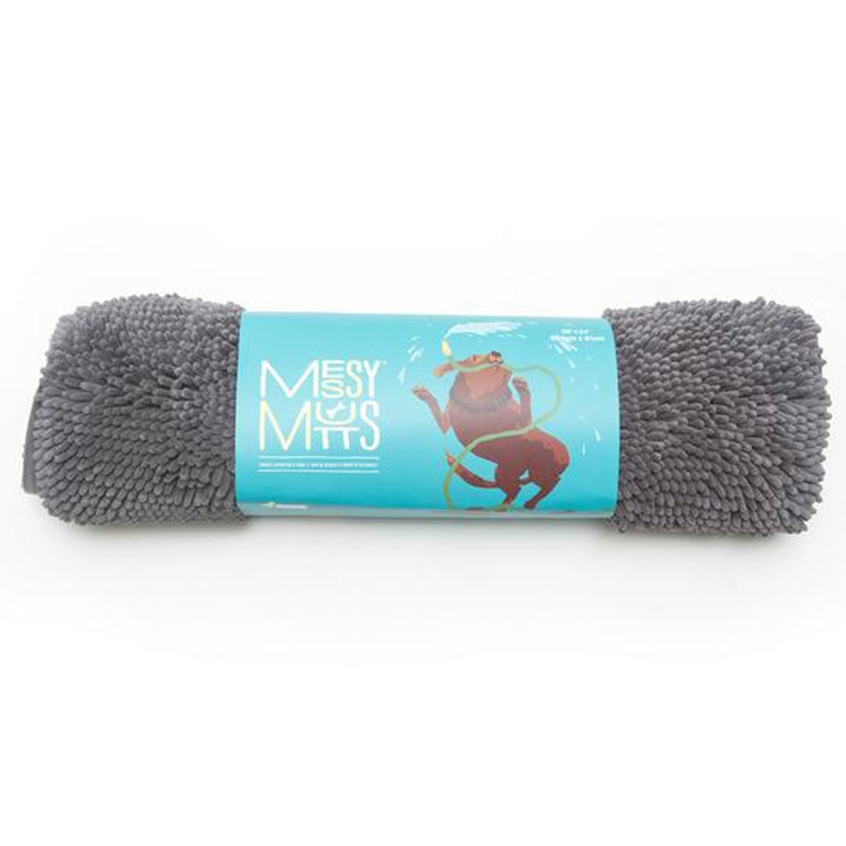 Messy Mutts Dog Drying Mat And Towel Cool Grey Medium - Pets Perfect