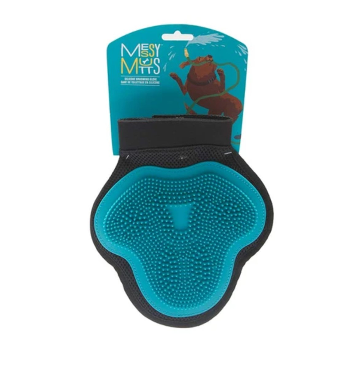 Messy Mutt Dog Grooming Glove Silicone Blue - Pets Perfect