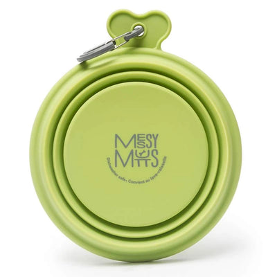 Messy Mutts Dog Collapsible Bowl, Green 1.5 Cup