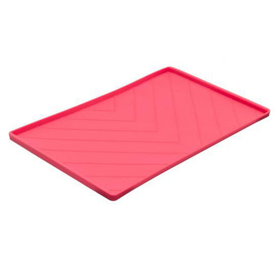Messy Mutts Dog Silicone Mat Metal Rods, Red Medium