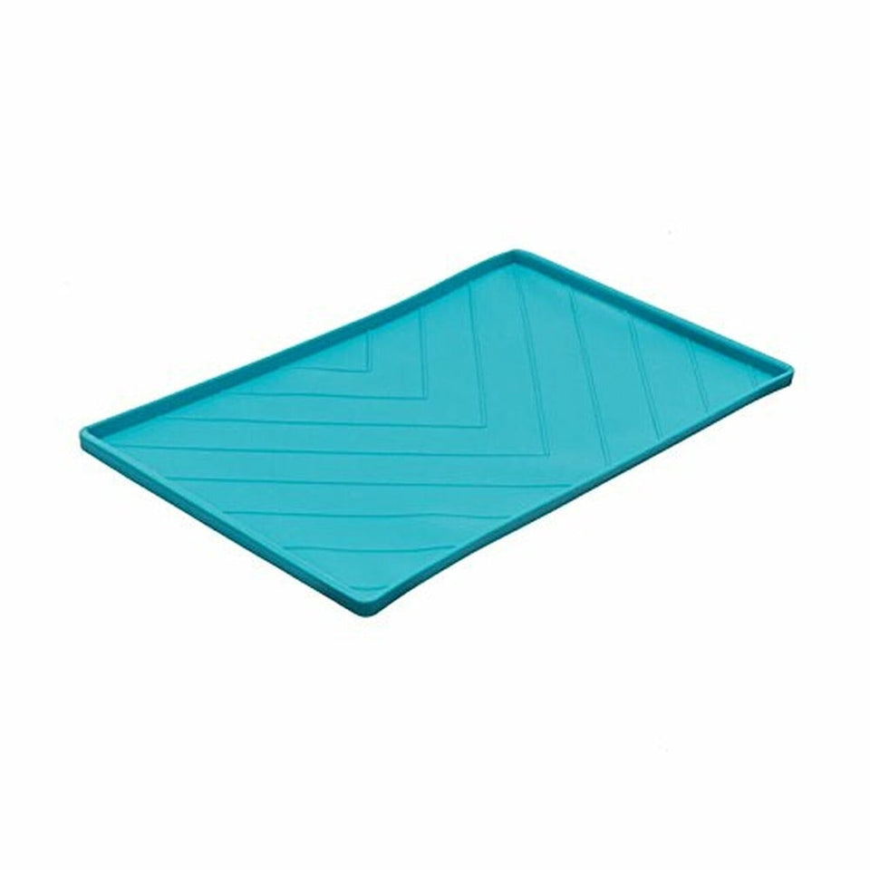Messy Mutts Dog Silicone Mat Metal Rods, Blue Medium
