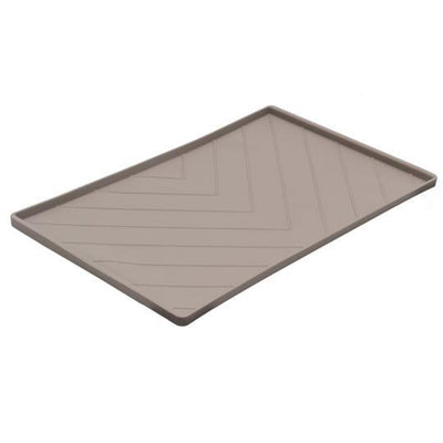 Messy Mutts Dog Silicone Mat Metal Rods, Grey Medium