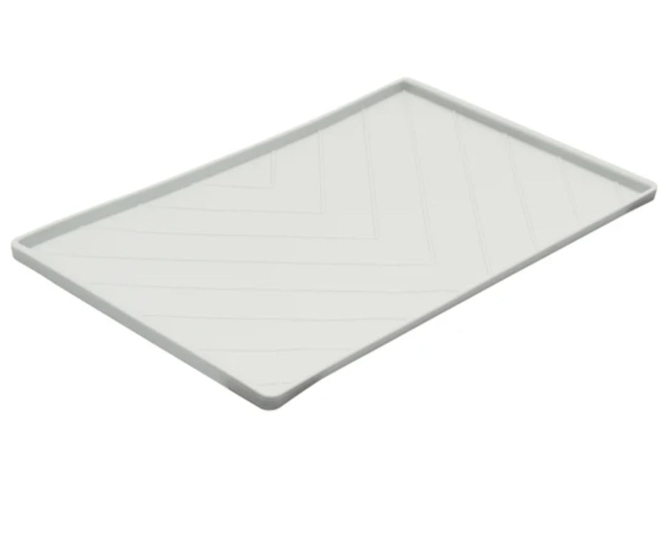 Messy Mutts Dog Silicone Mat Metal Rods Light, Grey Large