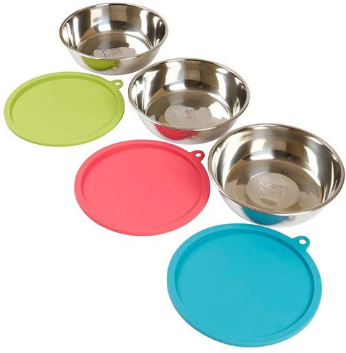Messy Mutts Dog Bowl and Lid Set 3 Cup 6 Pack - Pets Perfect