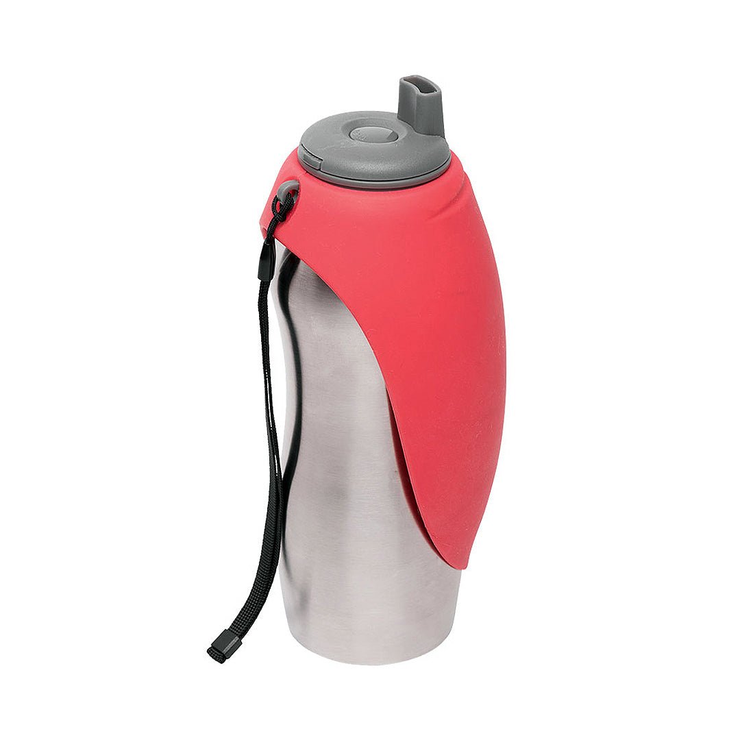 Messy Mutts Dog Travel Water Bottle Bowl Red - Pets Perfect