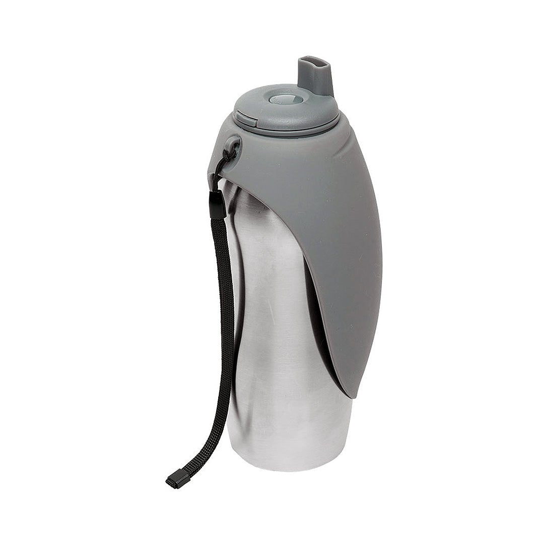 Messy Mutts Dog Travel Water Bottle Bowl Grey - Pets Perfect