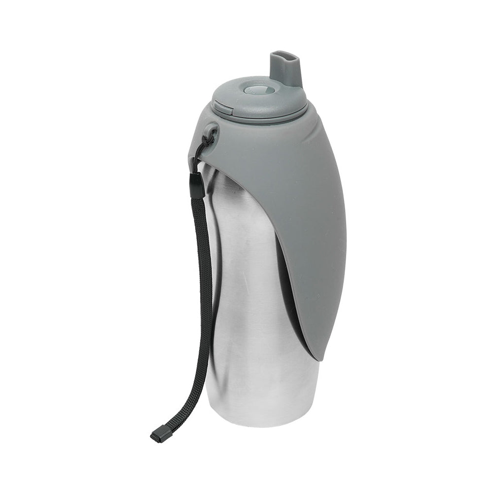 Messy Mutts Dog Travel Water Bottle Bowl Grey - Pets Perfect