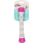 Messy Mutts Totally Dog Chew N Squeak Stick Grey Pink Small, view 2