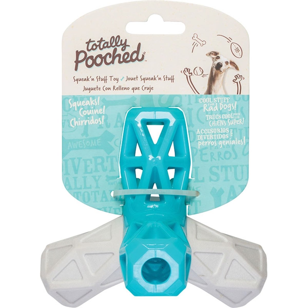 Messy Mutts Totally Dog Squeak N Stuff Grey Teal - Pets Perfect