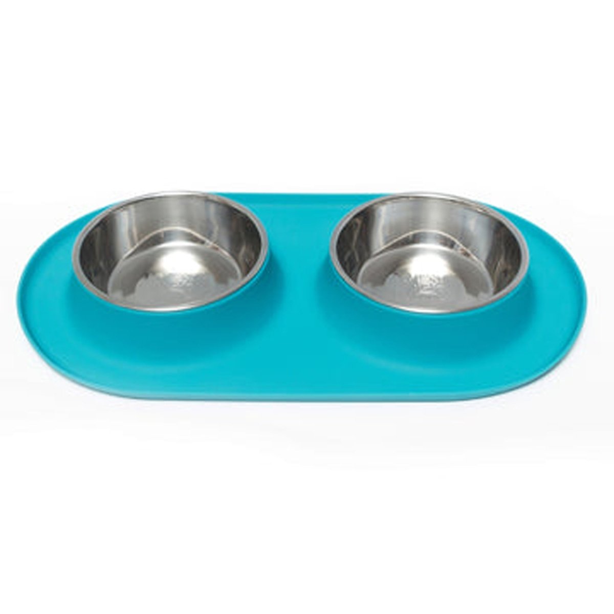 Messy Mutts Dog & Cat Silicone Raised Edge Non - slip Mat Folded PKG 16" x 12" Marble Small - Pets Perfect