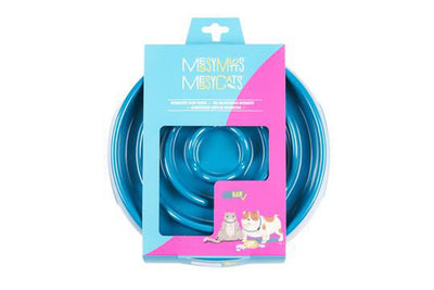 Messy Mutts Dog Cat Slow-Feeder, Blue 1.75 Cups
