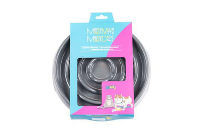 Messy Mutts Dog Cat Slow-Feeder, Gray 1.75 Cups