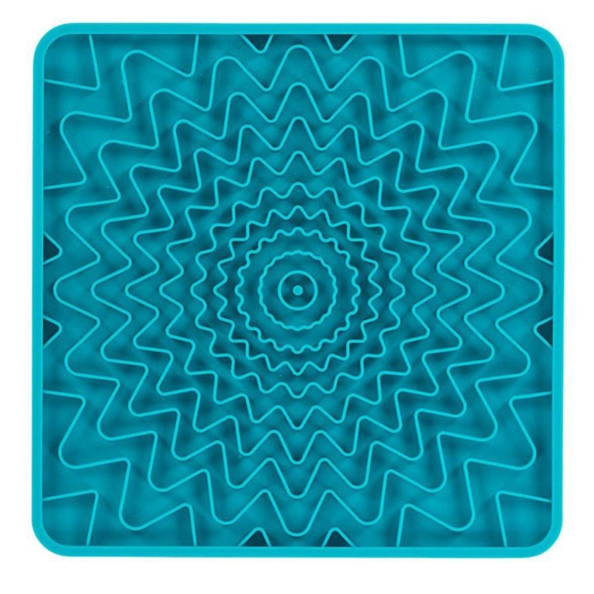 Messy Mutts Dog Framed Silicone Interactive Licking Mat 10In X 10In Blue - Pets Perfect