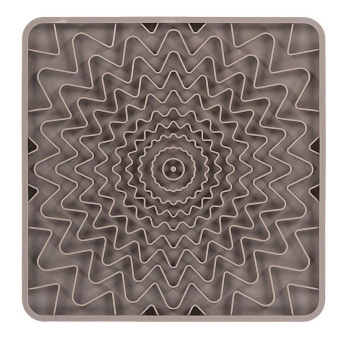 Messy Mutts Dog Framed Silicone Interactive Licking Mat 10In X 10In Grey - Pets Perfect