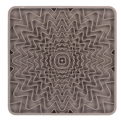 Messy Mutts Dog Framed Silicone Interactive Licking Mat, 10 in x 10 in Grey