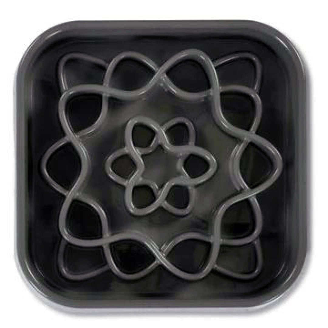 Messy Mutts Dog Slow Feeder Square Grey 8 Cup - Pets Perfect
