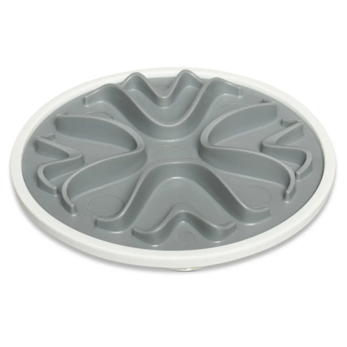 Messy Mutts Cat Interactive Feeder Gray 6 Inches - Pets Perfect