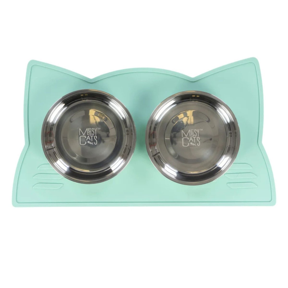 Messy Mutts Cat Silicone Bowl Mat Mint - Pets Perfect