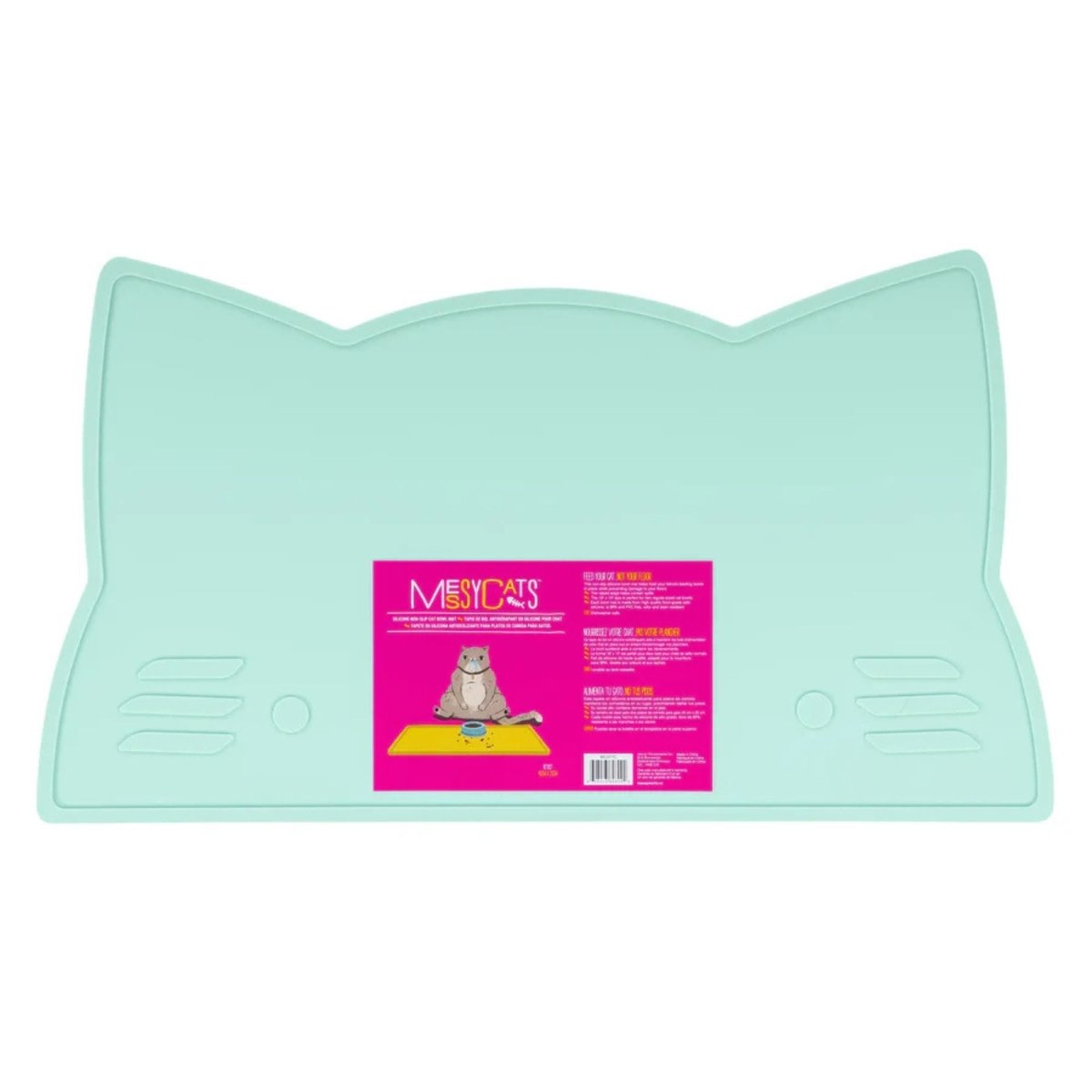 Messy Mutts Cat Silicone Bowl Mat Mint - Pets Perfect