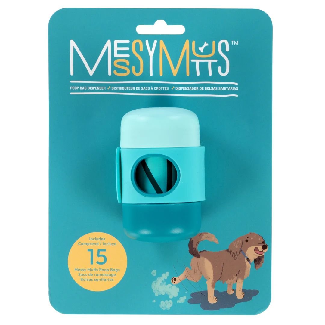 Messy Mutts Dog Waste Bag Holder With Strap Blue - Pets Perfect