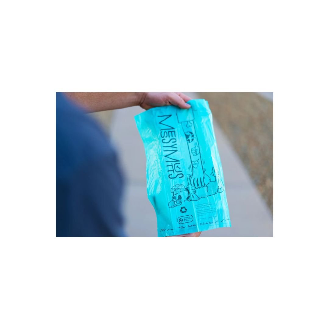 Messy Mutts Dog Advanced Biorecycle Poop Bag Teal 24 Pack Individual Refill Rolls - Pets Perfect