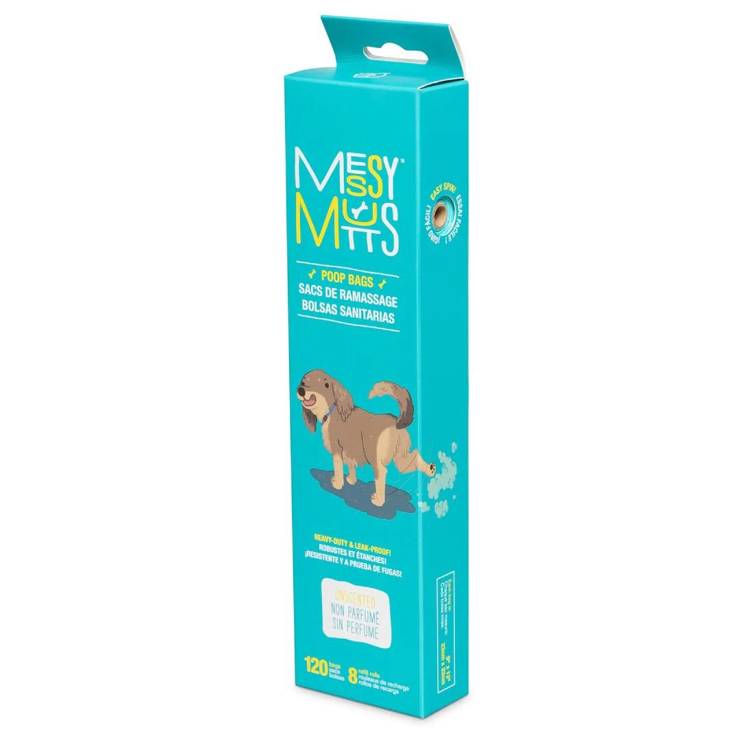 Messy Mutts Dog Advanced Biorecycle Poop Bag Teal 8 Rolls 120 Count - Pets Perfect