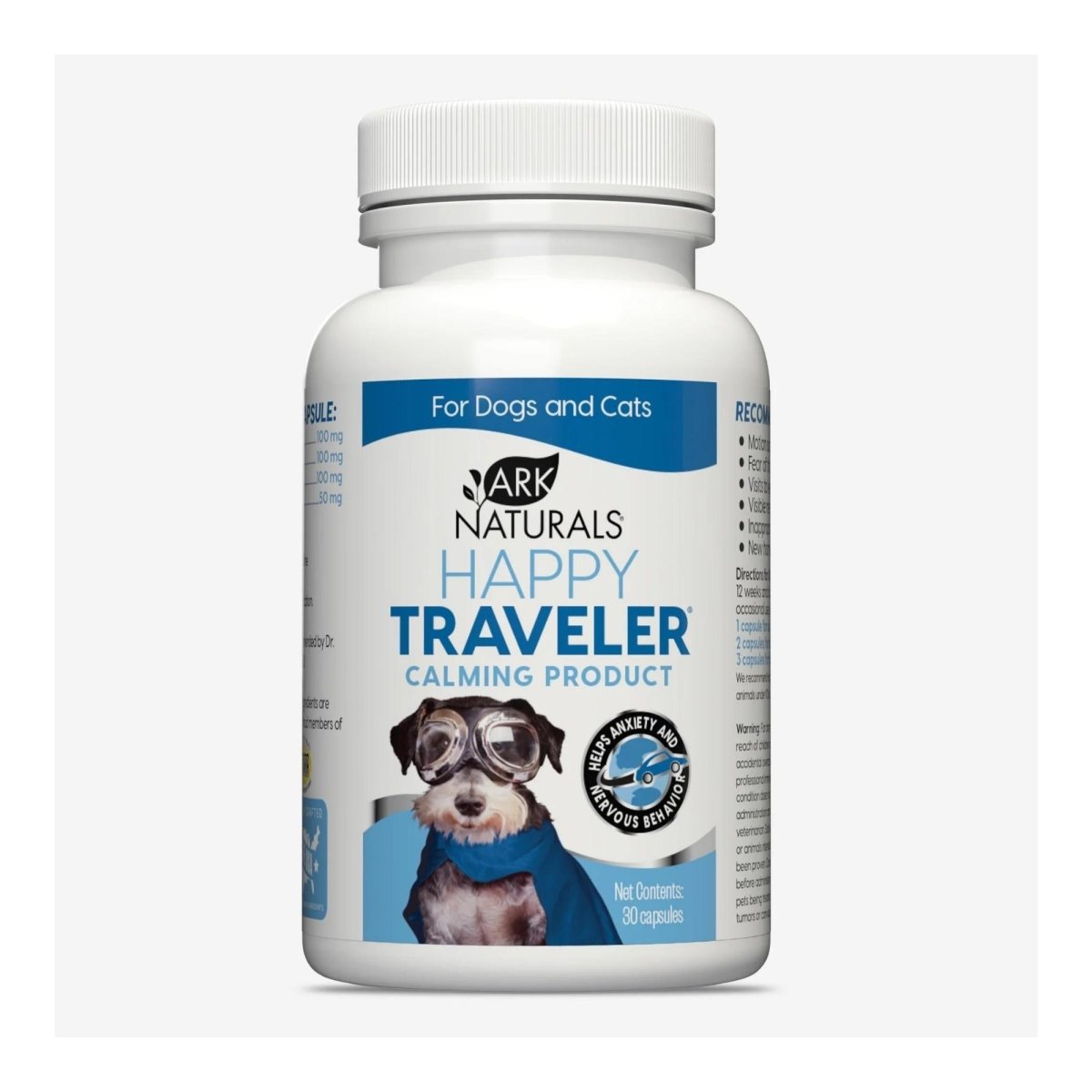 Ark Naturals Happy Traveler Dog And Cat Capsules, 30 Capsules - Pets Perfect