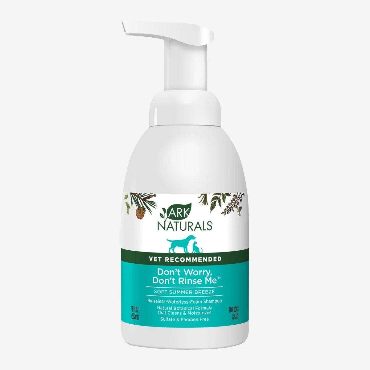 Ark Naturals DonT Worry DonT Rinse Me Waterless Dog And Cat Shampoo, 18oz. Bottle - Pets Perfect