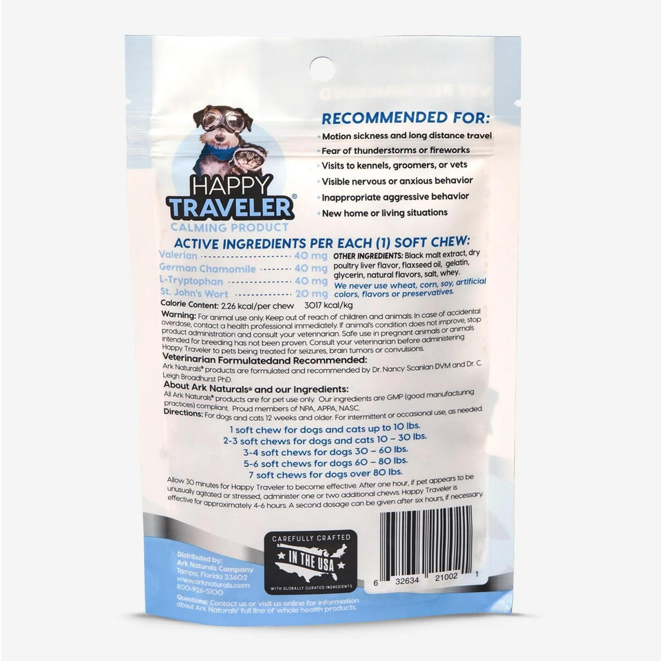 Ark Naturals Happy Traveler Dog And Cat Soft Dog Chews, 75 ct