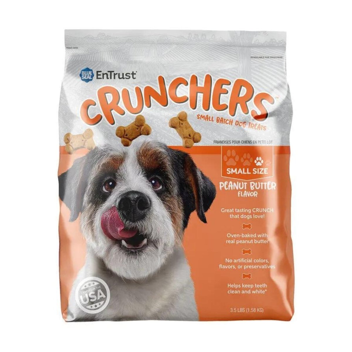 Blue Seal Entrust Crunchers Small Batch Dog Treats Peanut Butter Small - 3.5Lbs. - Pets Perfect