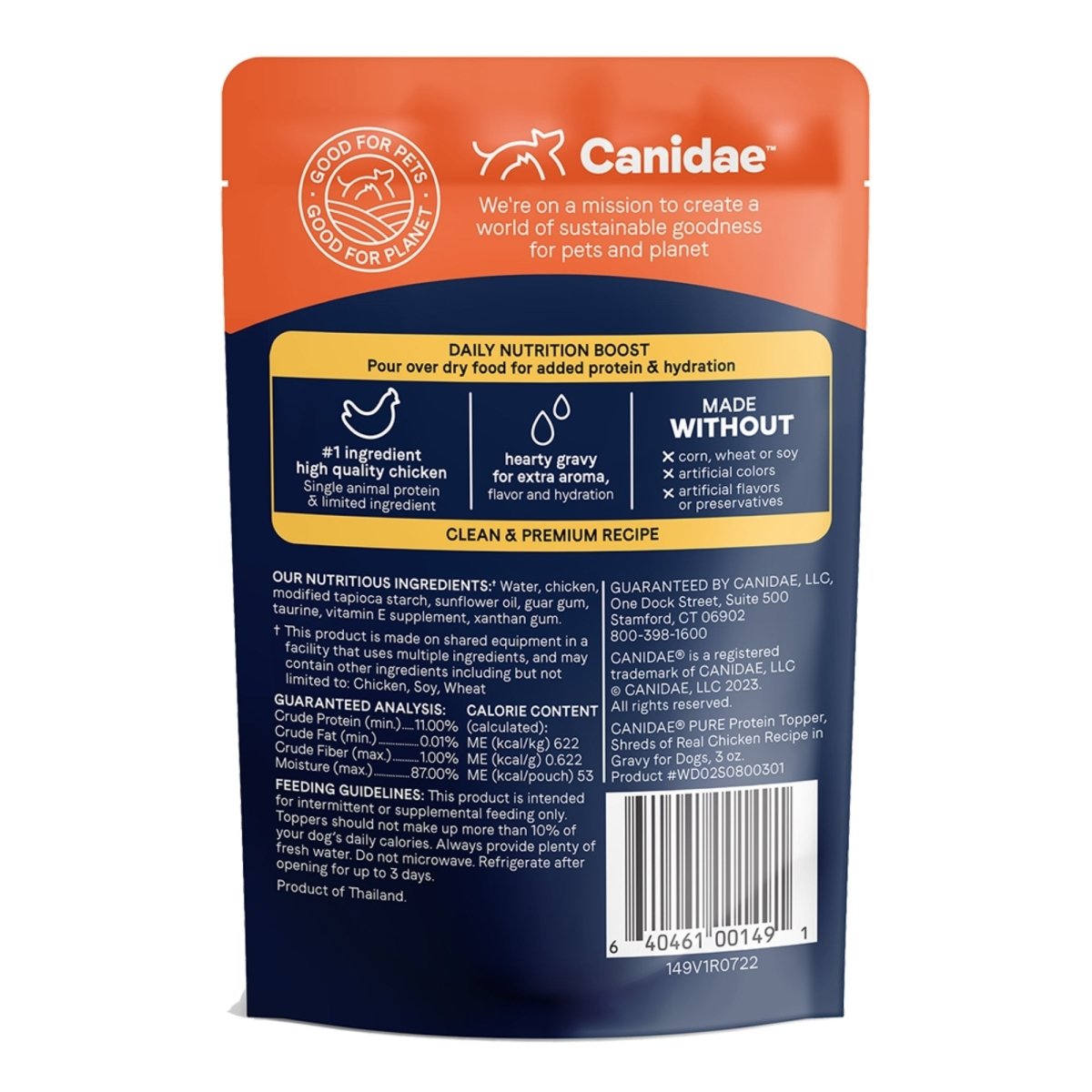 CANIDAE PURE Goodness Protein Topper for Dogs Shredded Chicken in Gravy, 12ea/3 oz - Pets Perfect