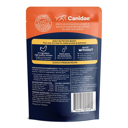 CANIDAE PURE Goodness Protein Topper for Dogs Shredded Chicken in Gravy, 12ea/3 oz - Pets Perfect