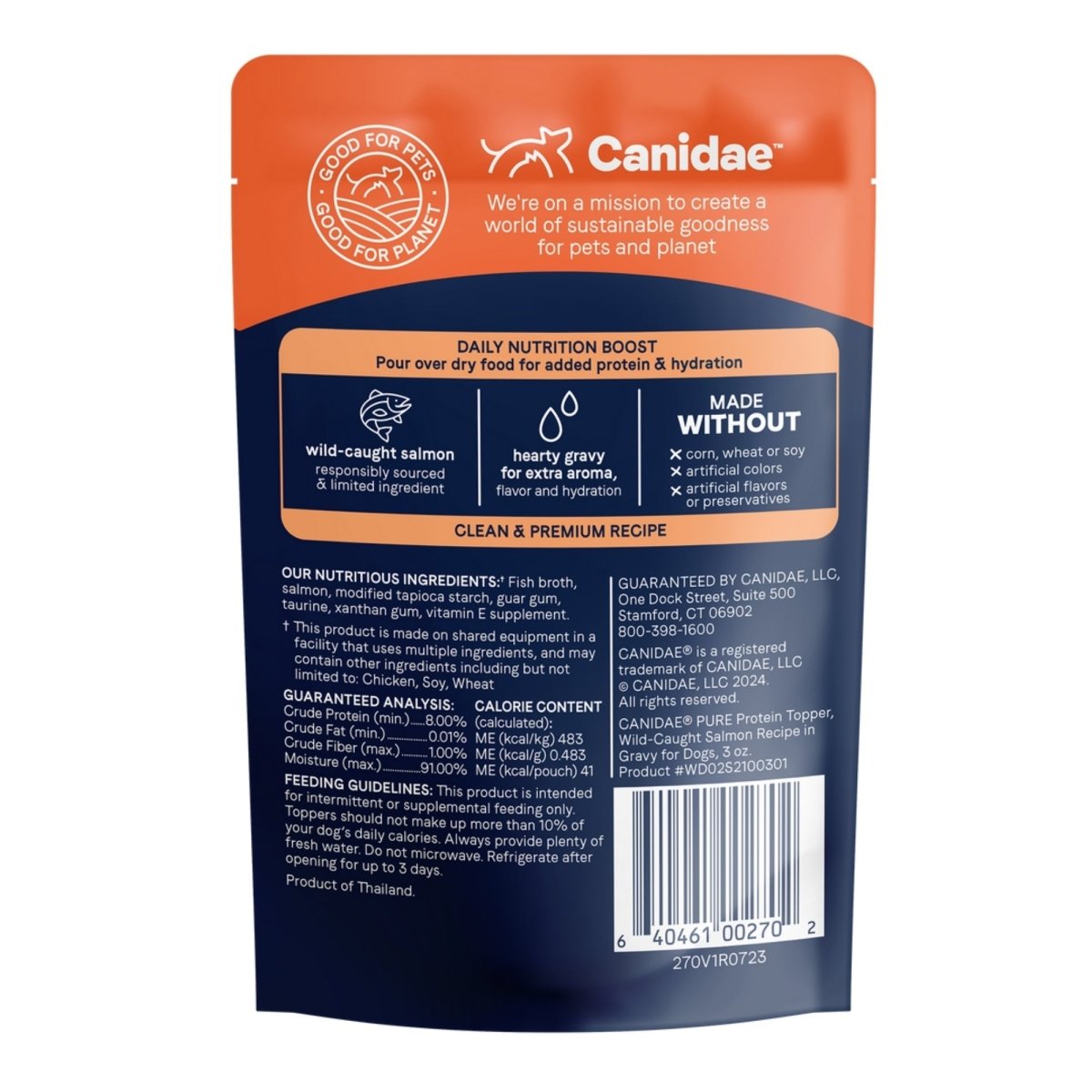 CANIDAE PURE Goodness Protein Topper for Dogs Wild - Caught Salmon in Gravy, 12ea/3 oz - Pets Perfect