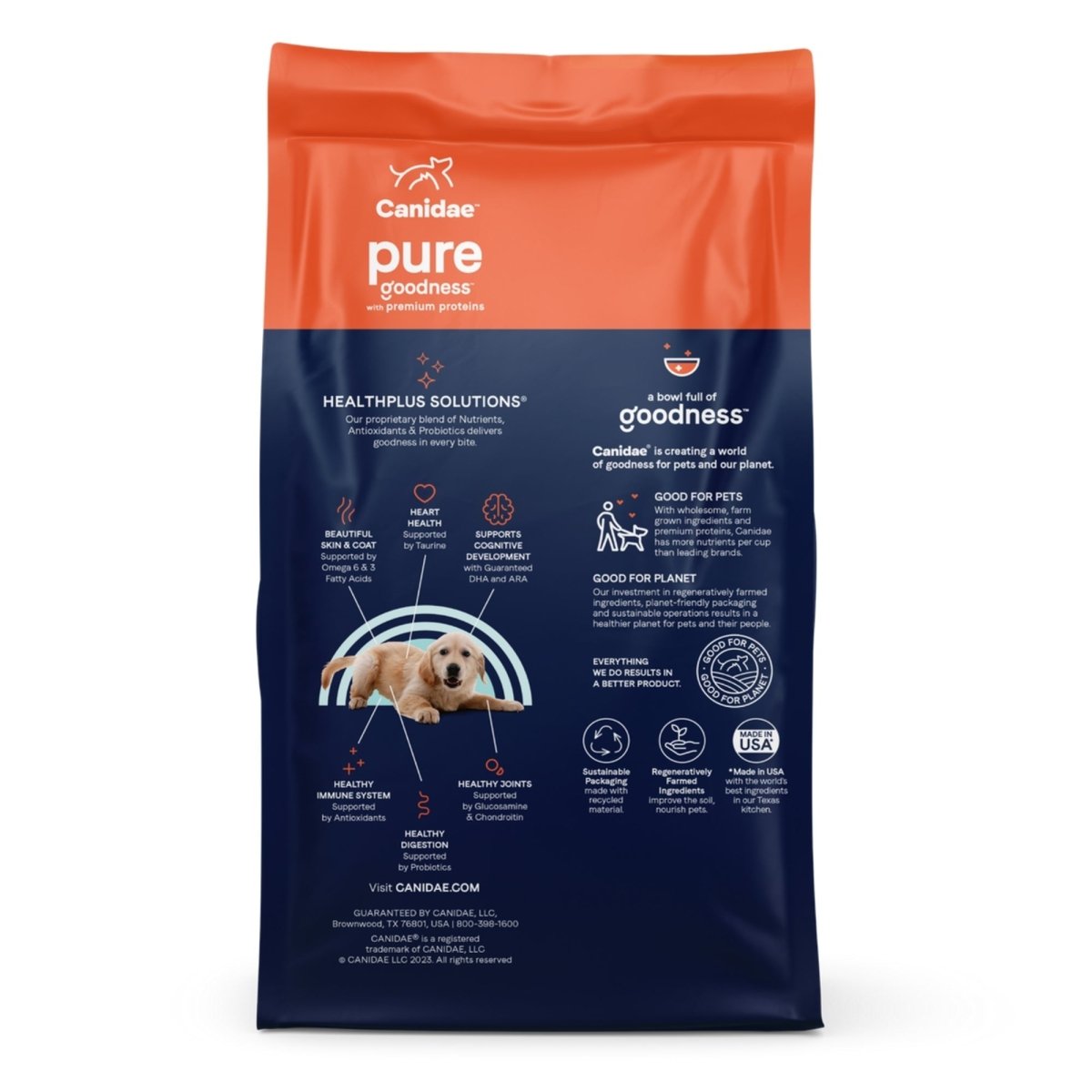 CANIDAE PURE Farm To Bowl GrainFree LID Dry Puppy Food Wild Caught Salmon Sweet Potato, 1ea/4 lb - Pets Perfect