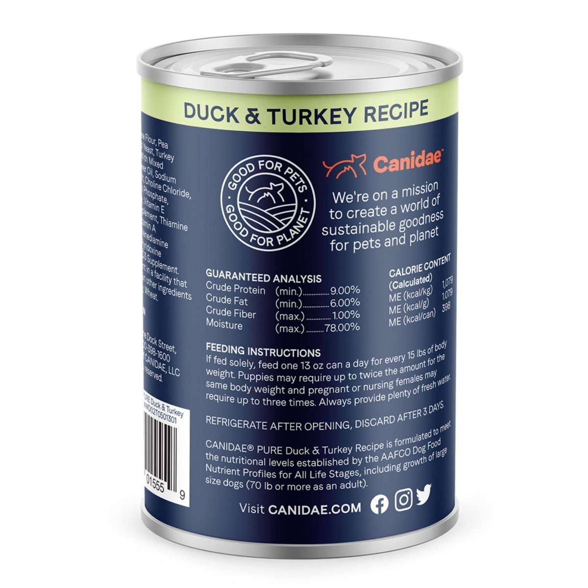 CANIDAE PURE Goodness GrainFree LID Canned Dog Food Sky Formula w/Duck Turkey, 12ea/13 oz - Pets Perfect