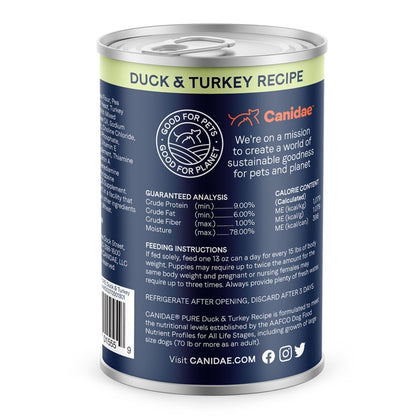 CANIDAE PURE Goodness GrainFree LID Canned Dog Food Sky Formula w/Duck Turkey, 12ea/13 oz - Pets Perfect