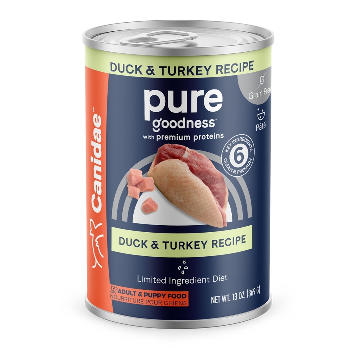 CANIDAE PURE Goodness GrainFree LID Canned Dog Food Sky Formula w/Duck Turkey, 12ea/13 oz - Pets Perfect