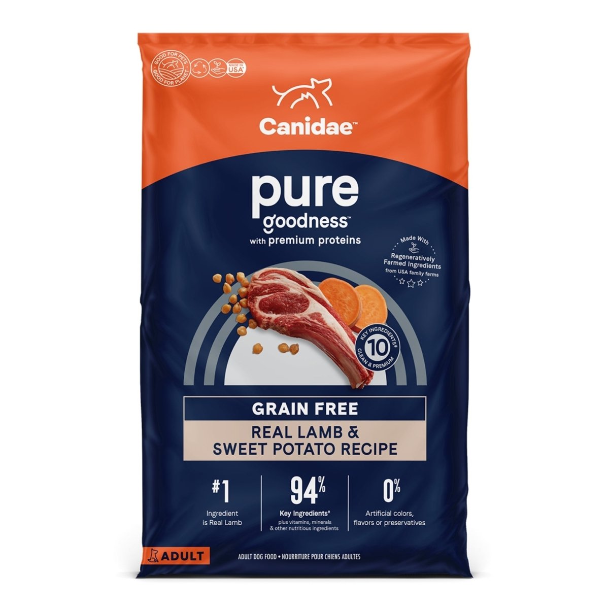 CANIDAE PURE Grain - Free Lamb Dry Dog Food - Limited Ingredient, 4 lb - Pets Perfect