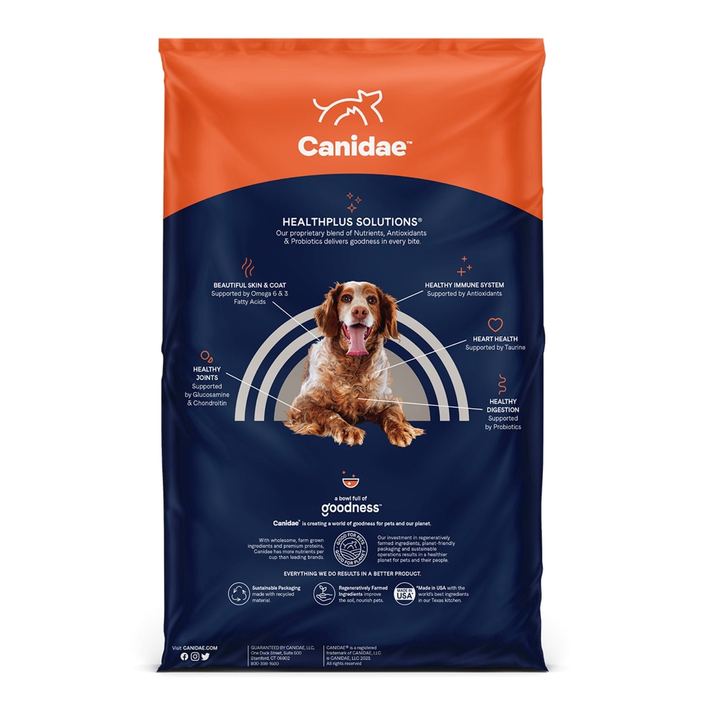 CANIDAE PURE Farm To Bowl GrainFree LID Dry Senior Dog Food Chicken, Sweet Potato Garbanzo Bean, 1ea/22 lb bag with dog image