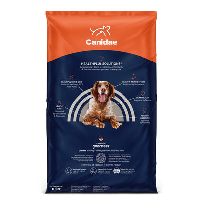 CANIDAE PURE Farm To Bowl GrainFree LID Dry Senior Dog Food Chicken, Sweet Potato Garbanzo Bean, 1ea/22 lb bag with dog image