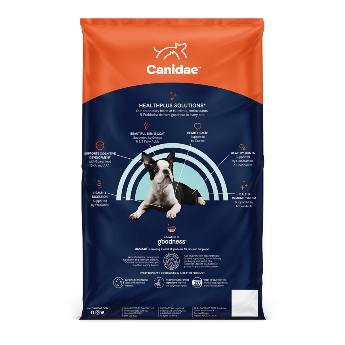 CANIDAE PURE Farm To Bowl w/Wholesome Grains Dry Puppy Food Salmon Oatmeal, 1ea/4 lb - Pets Perfect