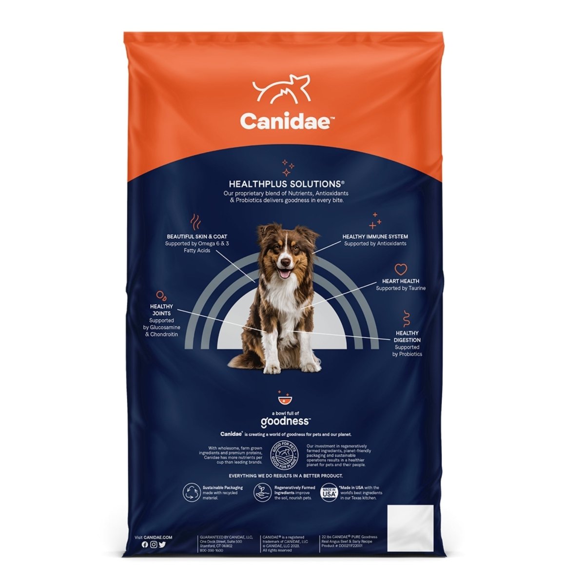 CANIDAE PURE Farm To Bowl Dry Dog Food | Beef & Barley with Wholesome Grains 22 lb - Pets Perfect