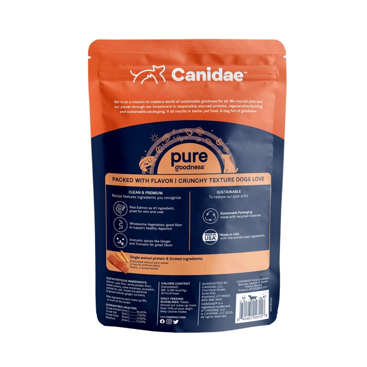 CANIDAE PURE Goodness Grain - Free Biscuit Dog Treats Salmon & Sweet Potato 11oz - Pets Perfect