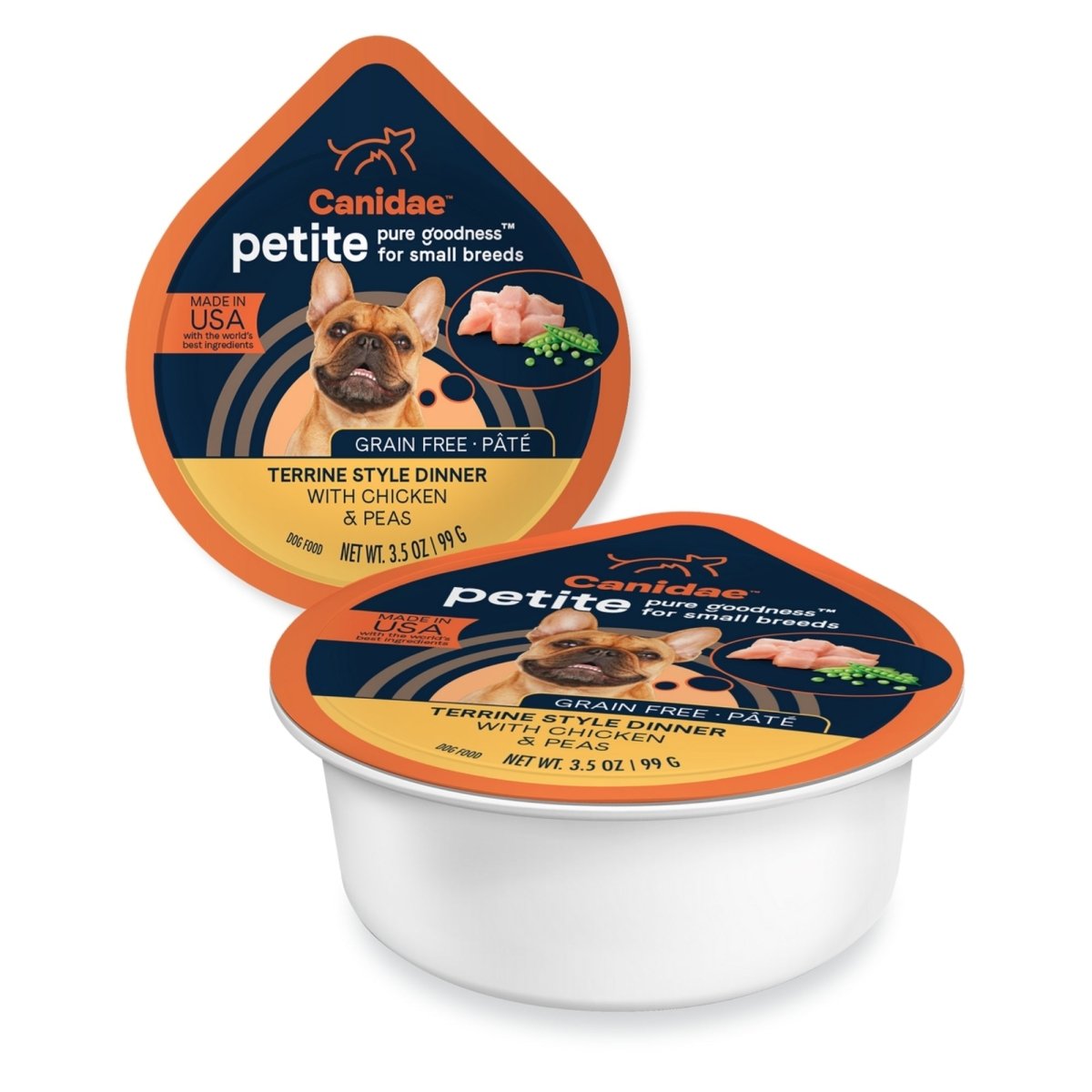 CANIDAE PURE Goodness Petite Small Breed GrainFree Canned Dog Food Pt w/Chicken Peas, 12ea/3.5 oz - Pets Perfect
