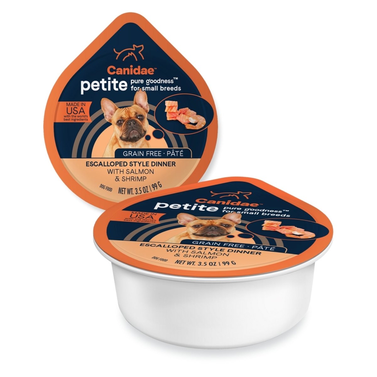 CANIDAE PURE Goodness Petite Small Breed GrainFree Canned Dog Food Pt w/Salmon Shrimp, 12ea/3.5 oz - Pets Perfect