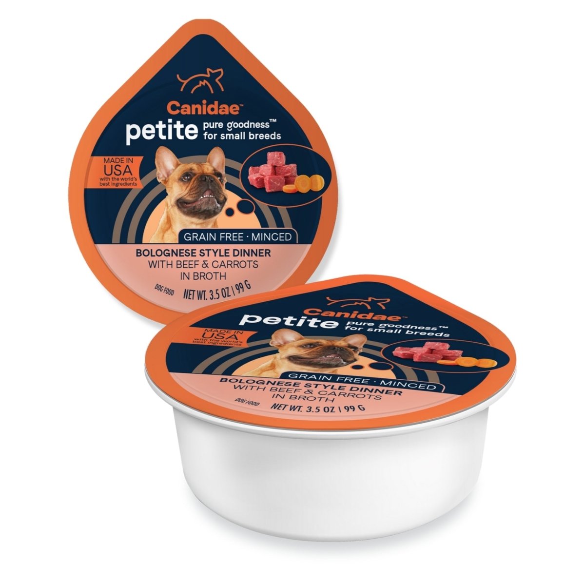 CANIDAE PURE Goodness Petite Small Breed GrainFree Canned Dog Food Minced w/Beef Carrots, 12ea/3.5 oz - Pets Perfect