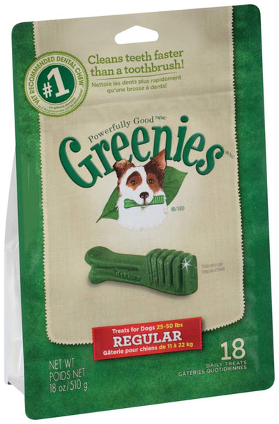 Greenies Dog Dental Dog Treats Regular Original 18 oz, 18 ct
