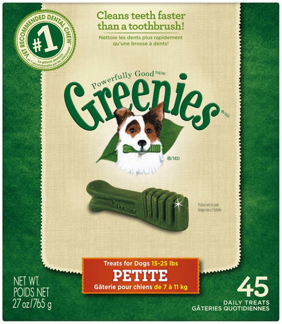 Greenies Dog Dental Dog Treats Petite, Original, 27 oz, 45 ct