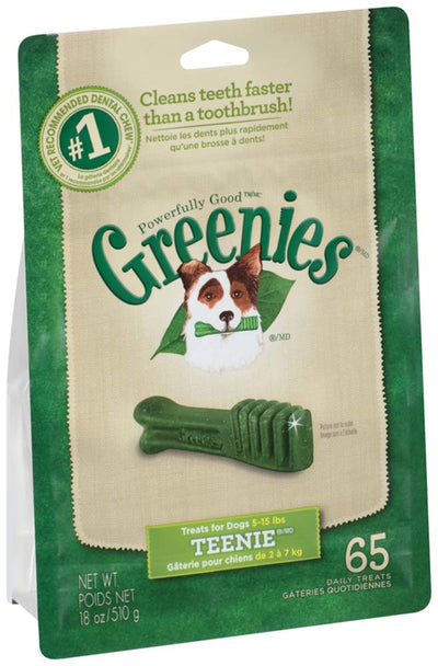 Greenies Dog Dental Dog Treats Teenie Original 18 oz, 65 ct