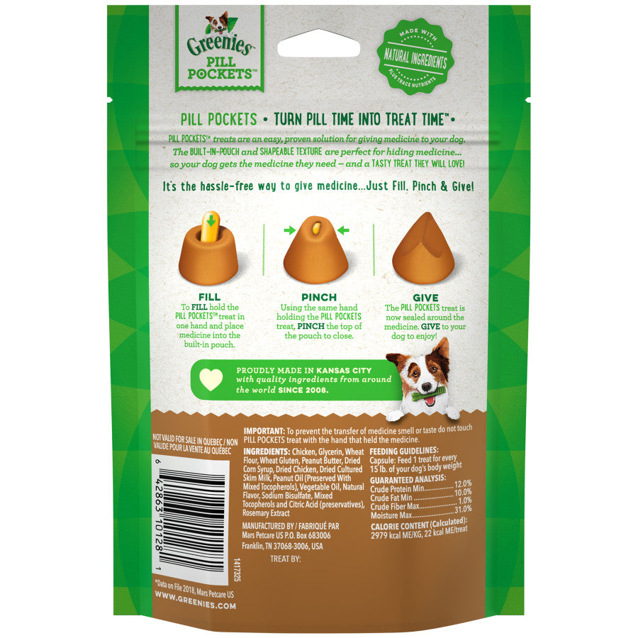 Greenies Pill Pockets for Capsules Peanut Butter, 30 ct, 7.9 oz